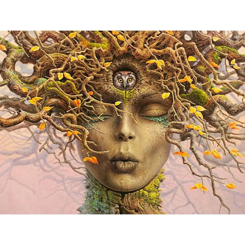 

DIY 5d Diamond Painting Tree God Diamond Embroidery Branch Owl Photo Cross-stitch Rhinestone Mosaic Living Room Decor Gift F56
