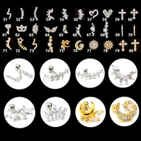 1pc steel crystal ear tragus cartilage piercing moon star cartilage earring conch tragus stud helix cartilage piercing jewelry