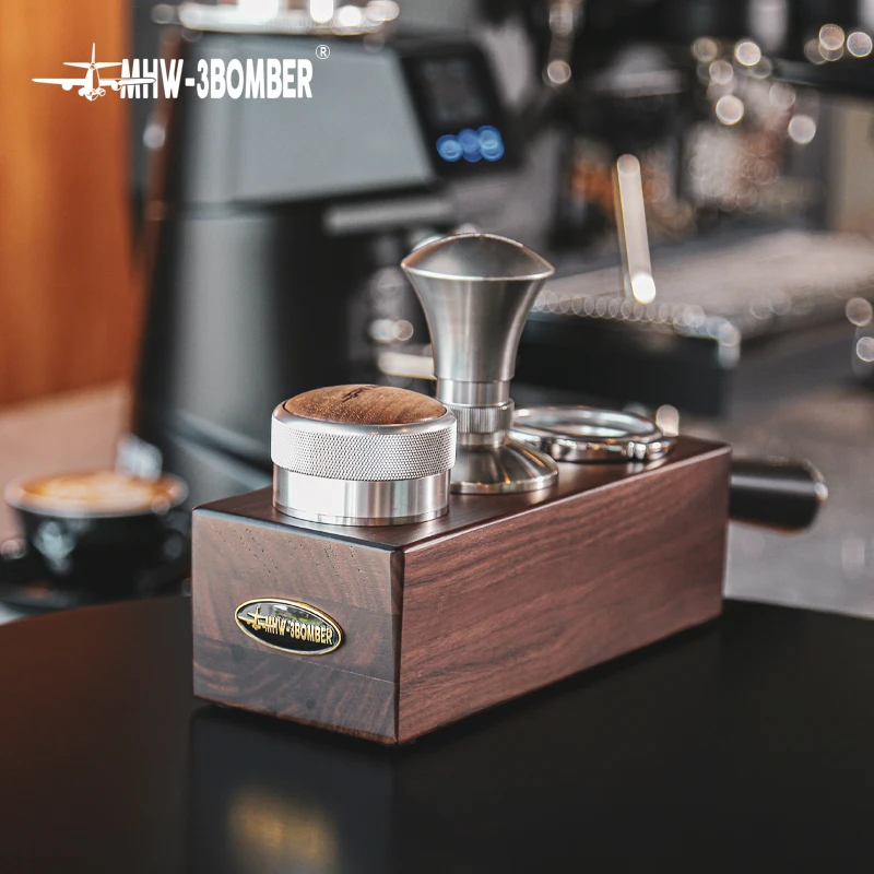 Держатель для темпера из орехового дерева подставка фильтра кофе эспрессо