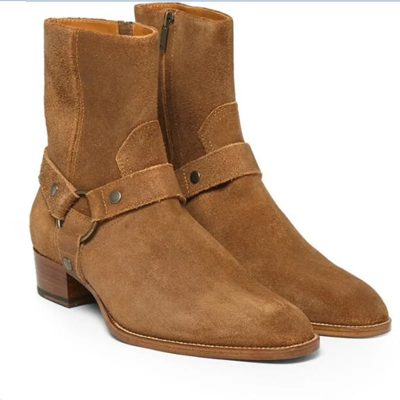 

Men Shoes Luxury Brand Brown Black Winter Military Boots Plus Size 37-46 Safety Shoe Genuine Leather Motorcycle Cowboy Boots