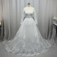 2022 long sleeve lace wedding dresses ball gown tulle plus size off shoulder bride bridal weding weeding dresses wedding gowns