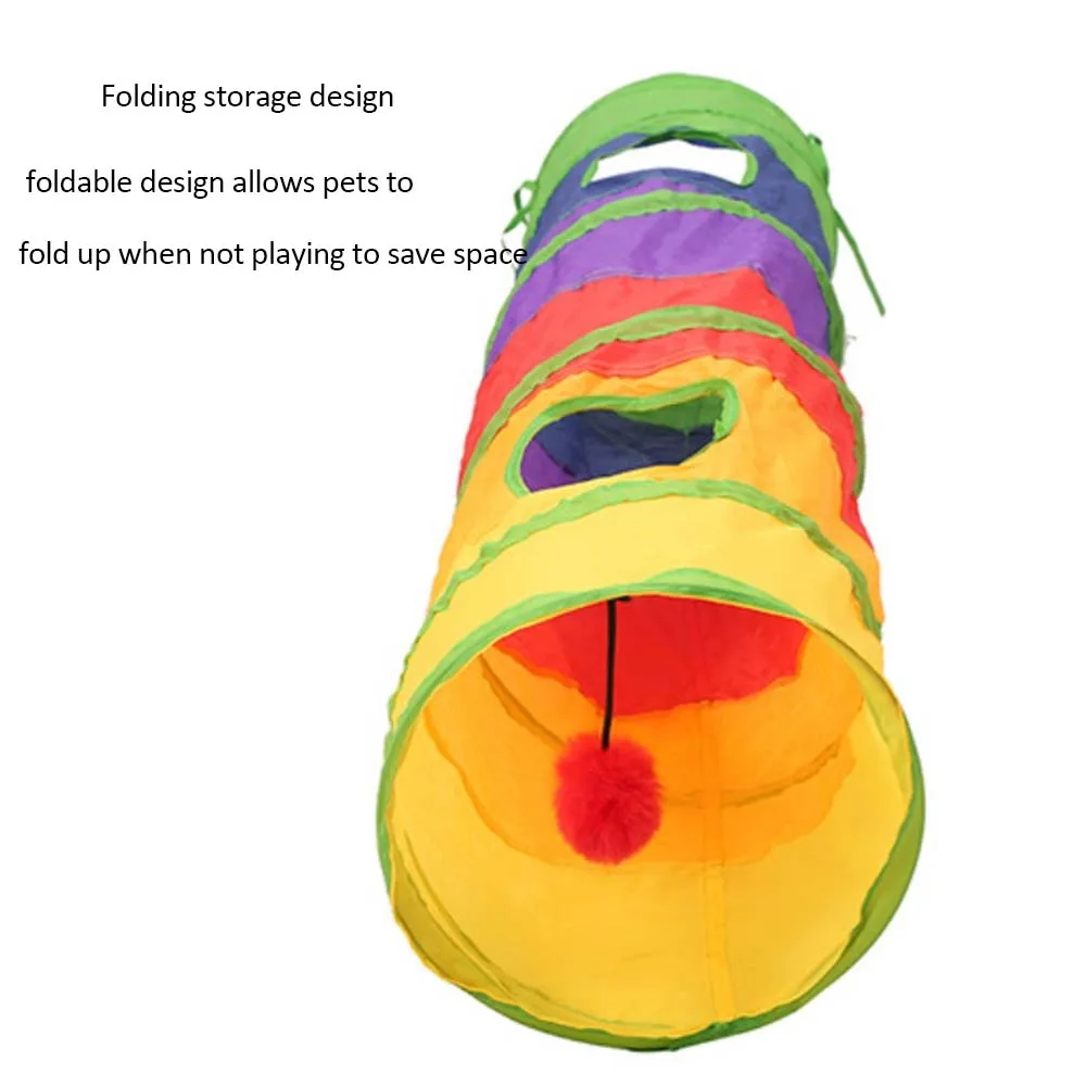 

Funny Pet Tunnel Cat Play Rainbow Tunnel Brown Foldable 2 Holes Cat Tunnel Kitten Toy Bulk Toys Rabbit Tunnel Cat Cave 5