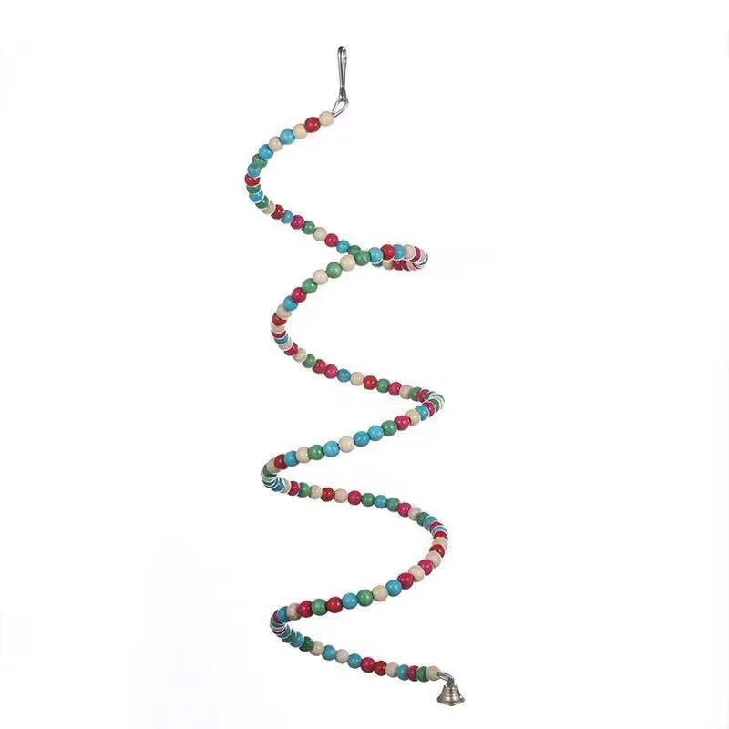 

Попугай деревянные бусины вращающегося птица подъемная лестница игрушка для кусания качели станция Подставка стержень с рисунком "шкура т...