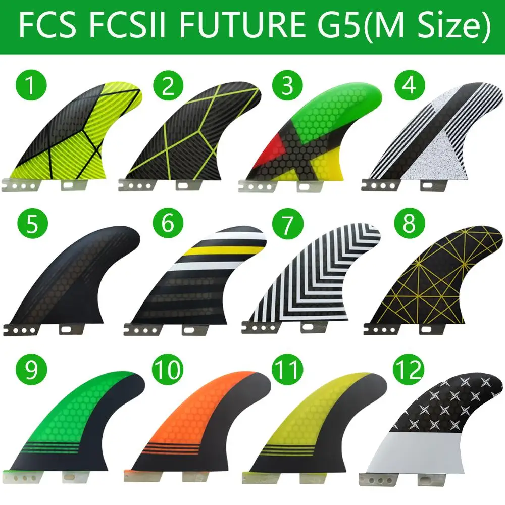 FCS2 G5 стеклопластиковые плавники для серфинговой доски 3 шт. Средний Подруливающее устройство Future Surfing плавники