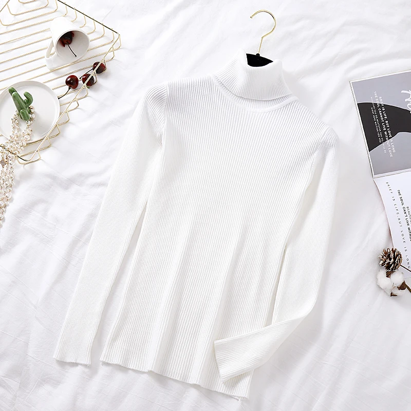 Женский трикотажный свитер в полоску повседневный мягкий джемпер с высоким