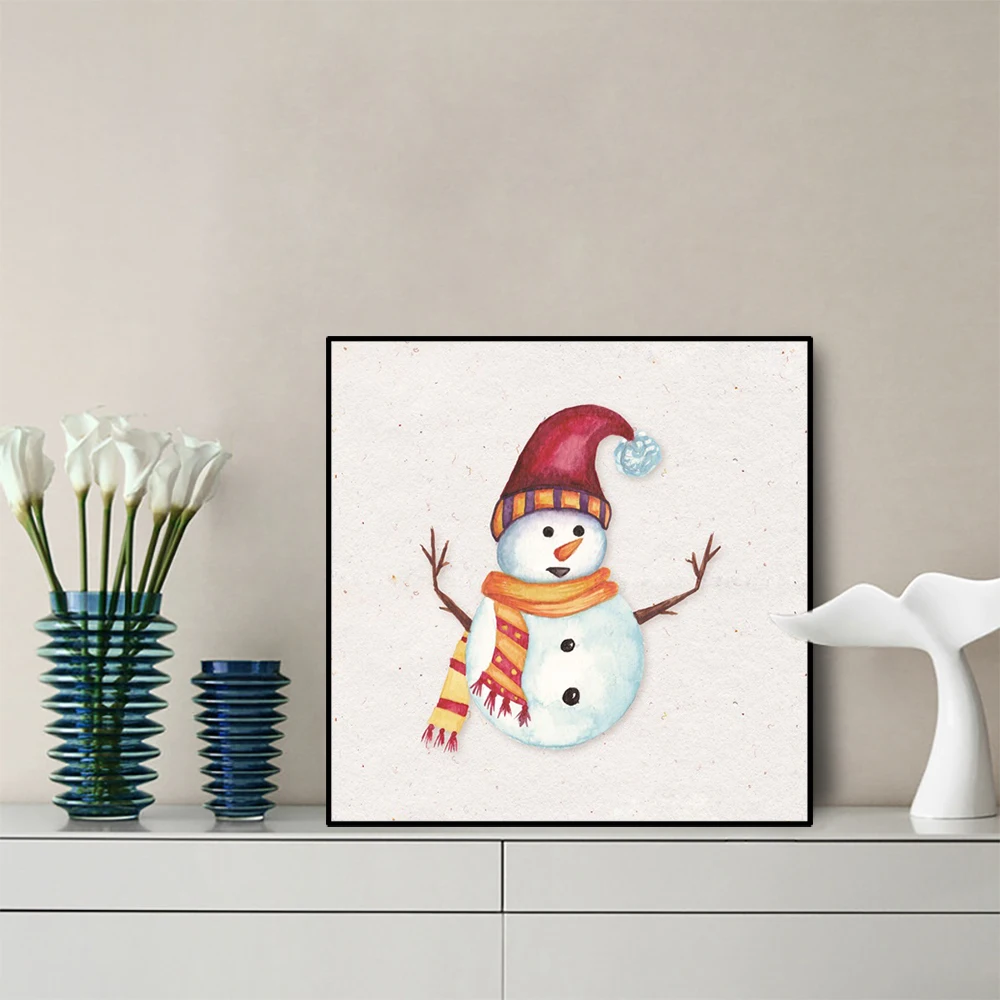 

Snowman Canvas Painting Nursery Wall Art Nordic Posters And Prints Wall Pictures For Kids Room Decoration Modern Home Decor
