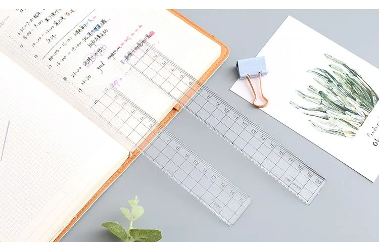 

1 Pcs Transparent Simple Plastic Ruler Student Office Learn Stationery Drawing School Supplies
