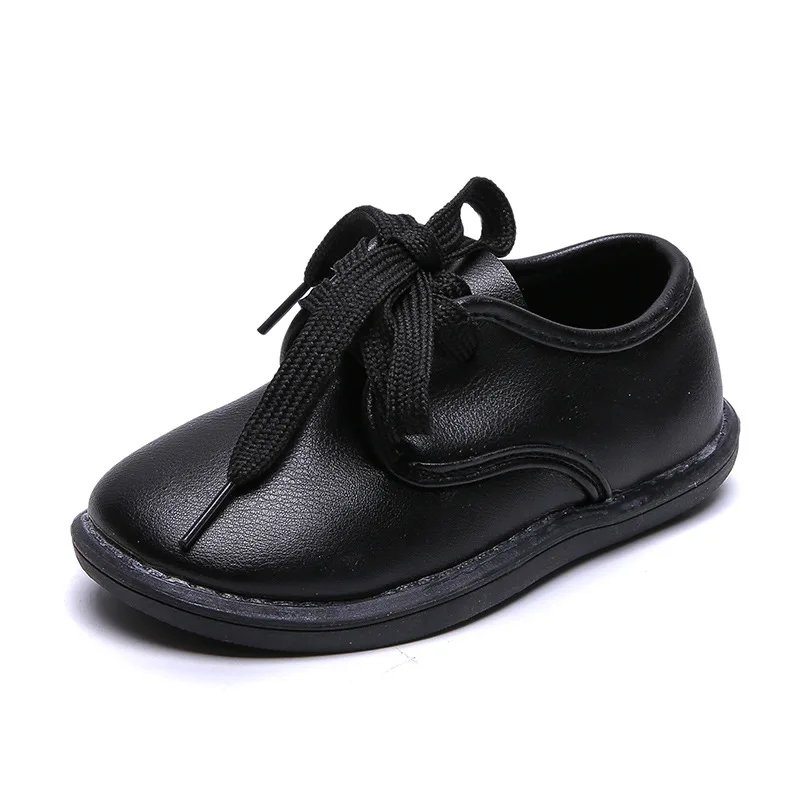 JUSTSL для мальчиков и девочек Туфли на плоской подошве 2019 новые осенние черные