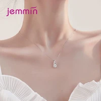 new arrival cute statement chain necklace for women girls 925 sterling silver cz cubic zirconia trendy jewelry wholesale