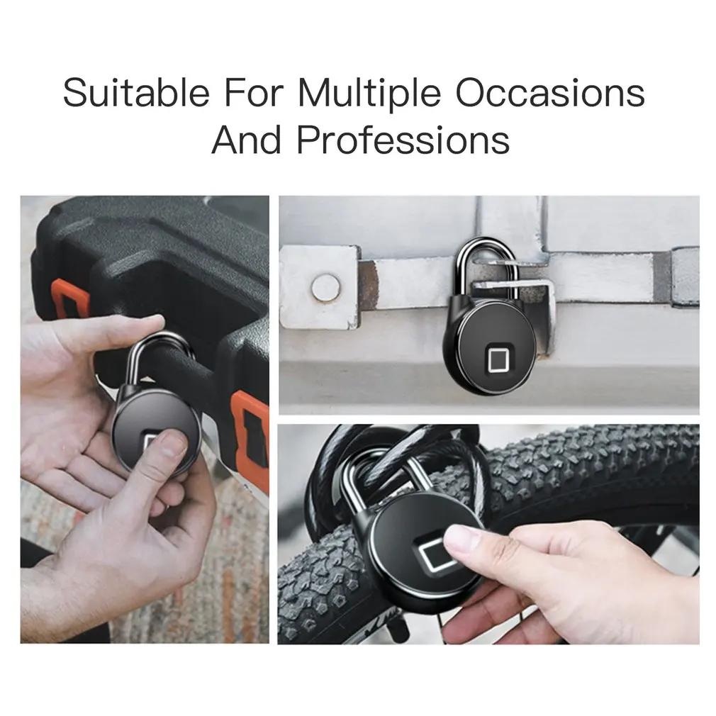 

P22 Pure Fingerprint Unlock Smart Fingerprint Door Lock Safe Padlock USB Charging Waterproof Keyless Anti-theft Lock