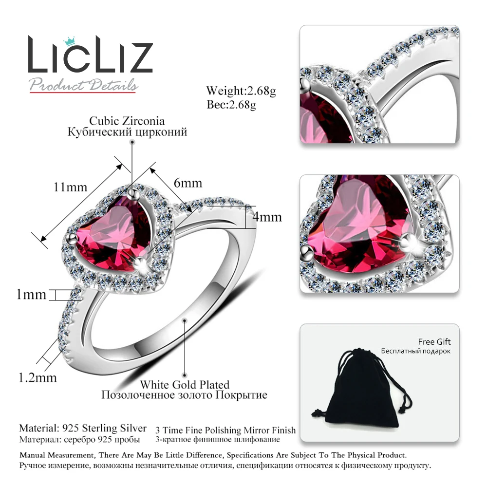 Кольцо серебряное с фианитом в виде сердца|Кольца| |