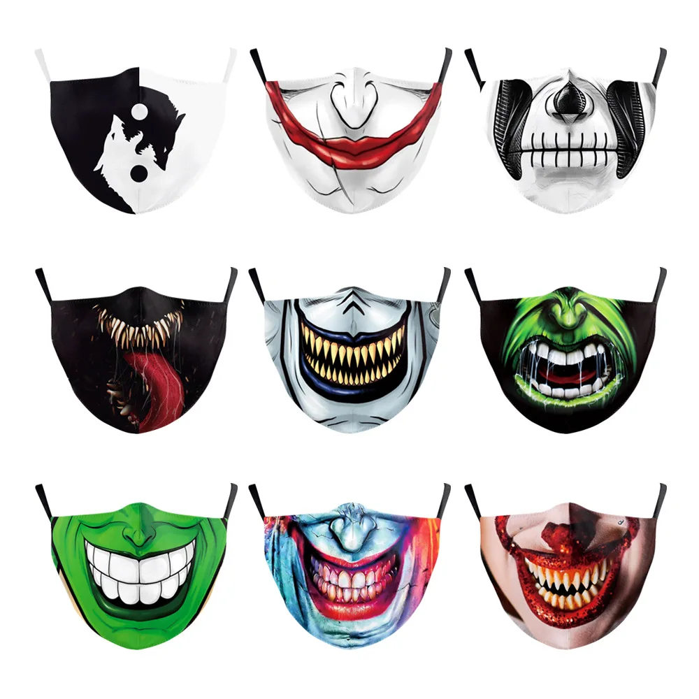 

2020 Scary Mask 3d PRINT Dark Joker Cosplay Masks Clown Horror Funny Party Halloween Masquerade Half Face MaskKnight
