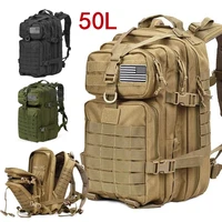 large capacity 50l mochila militar tactical backpacks 3p softback outdoor fishing camping hunting waterproof rucksack men bags