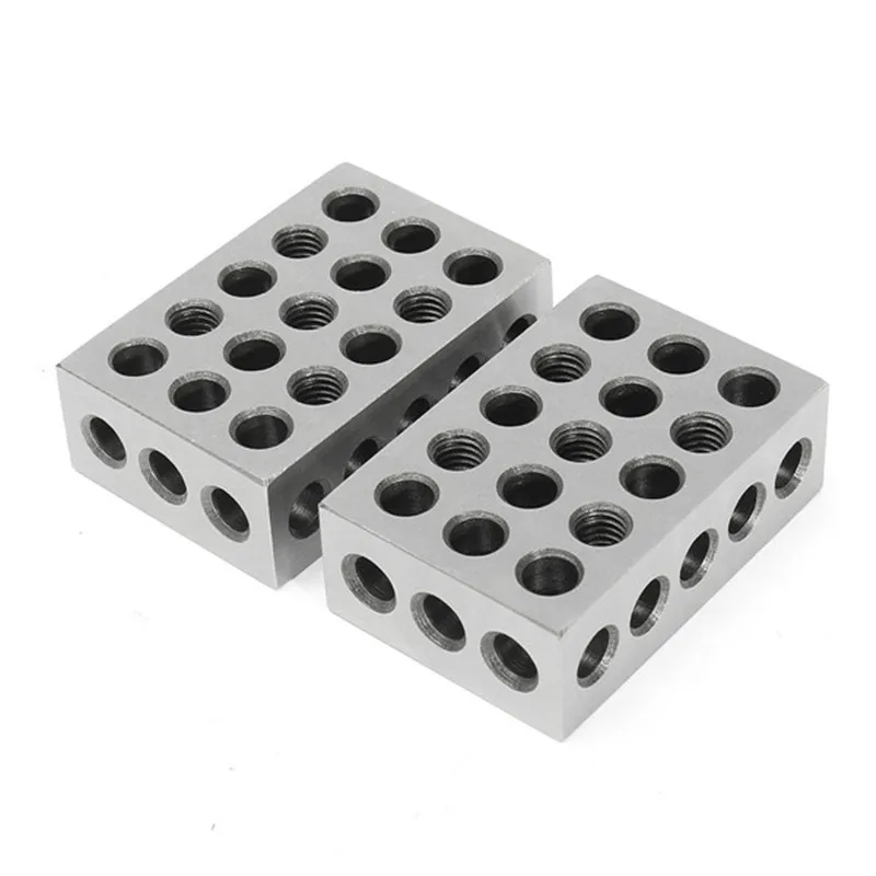 

Блоки прецизионные из закаленной стали, 2 шт., 23 отверстия, 1-2-3 блока, 0,0001 дюйма, точный совместимый машинист, Фрезерный инструмент 123