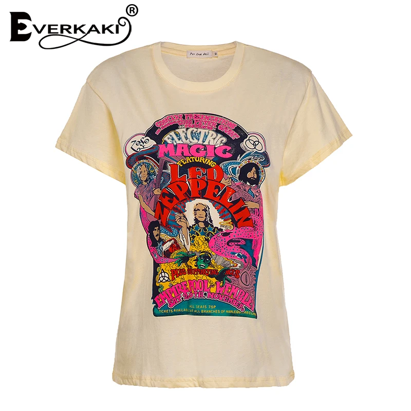 Everkaki, Boho, смешная, Vogue, с принтом, футболка, топы, женская, повседневная, короткий рукав, хлопок, богемный стиль, для девушек, футболка, топ, женский,, лето, Новинка