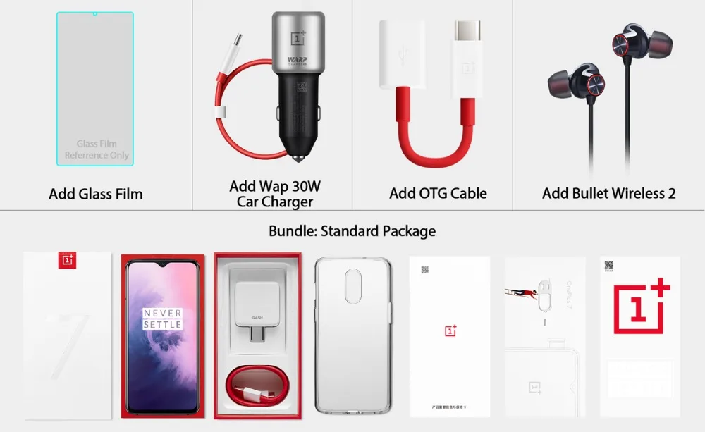 Смартфон Oneplus 7 Snapdragon 855 с восьмиядерным процессором 6,4" AMOLED экран 48MP+ 16MP двойная задняя 16MP фронтальная камера NFC мобильный телефон
