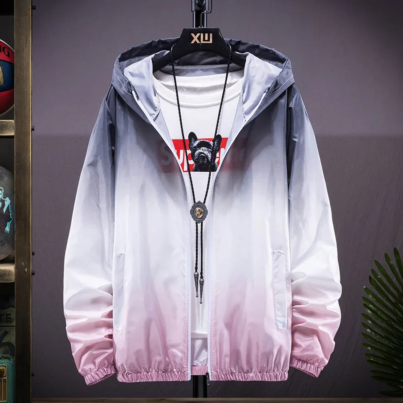 

Plus Size 6XL 7XL New Spring Summer Bomber Jacket Men Women Casual Solid Windbreaker Zipper Thin Hooded Coat Outwear Male Jacket