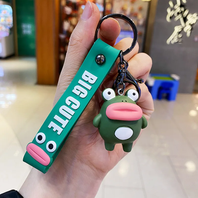

Cute Cartoon Sausage Mouth Doll Small Fresh Silicone Anime Toy Bag Car Pendant Couple Exquisite Gift Key Ring Jewelry