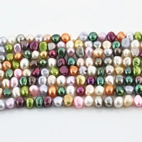 genuine 3 strands 8mm multi color pearl loose beads