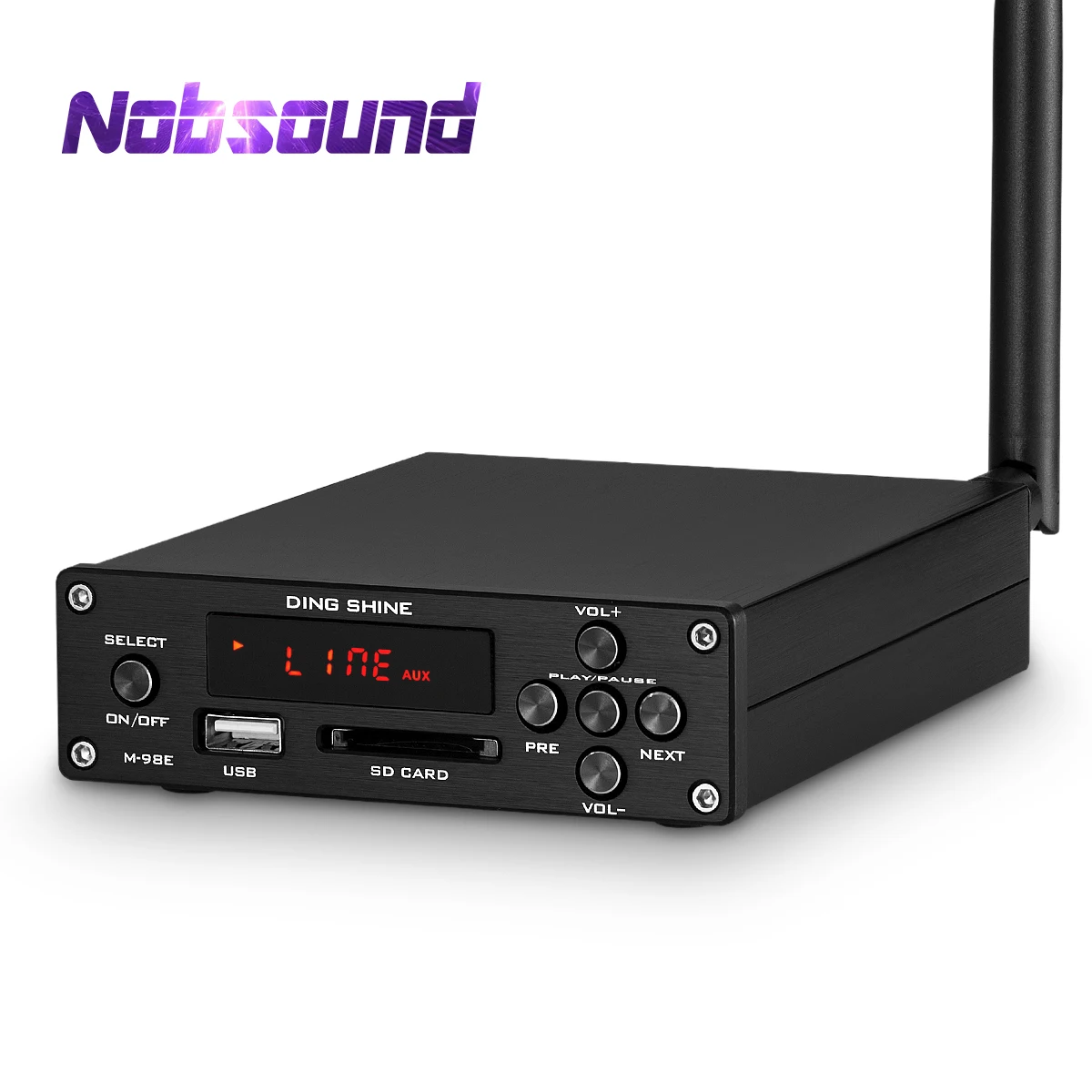 

Nobsound HiFi 2.0 Channel Digital Amplifier Integrated Stereo Power Amp Bluetooth Receiver USB Music Player 160W+160W
