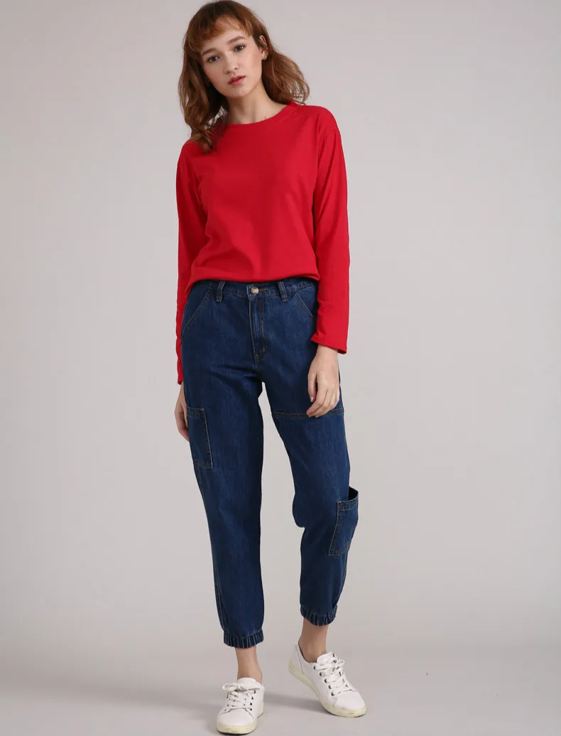 

High Waist Blue Straight Thin Loose Casual Elastic Jeans Bf Femme Women Trousers Streetwear Plus Size 3xl 4xl 5xl Overalls Girls