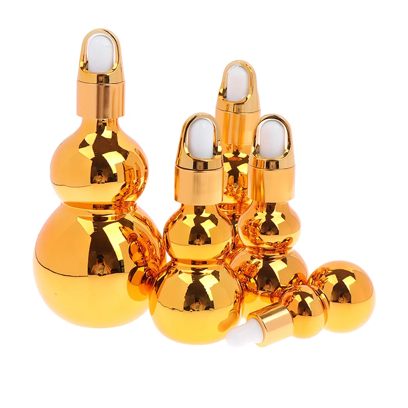 

1PCS 10/20/30/50ml Gourd Shaped Glass Bottles With Oil Dropper Bottles Travel Dispensers For Makeup Liquid