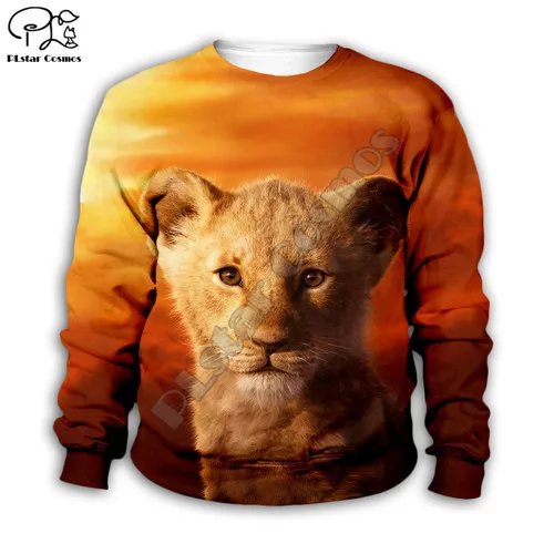 Kids sweatshirts Коллекция года, толстовка с капюшоном с героями мультфильмов «Король Лев» для малышей, толстовки на молнии с 3D принтом Simba, топы с длинными рукавами для мальчиков и девочек - Цвет: Kids sweatshirts