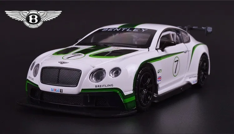 1:32 Bentley GT3 Супер гоночный сплав автомобиля моделирование литье под давлением звуковые огни модель автомобиля горячие колеса для детей