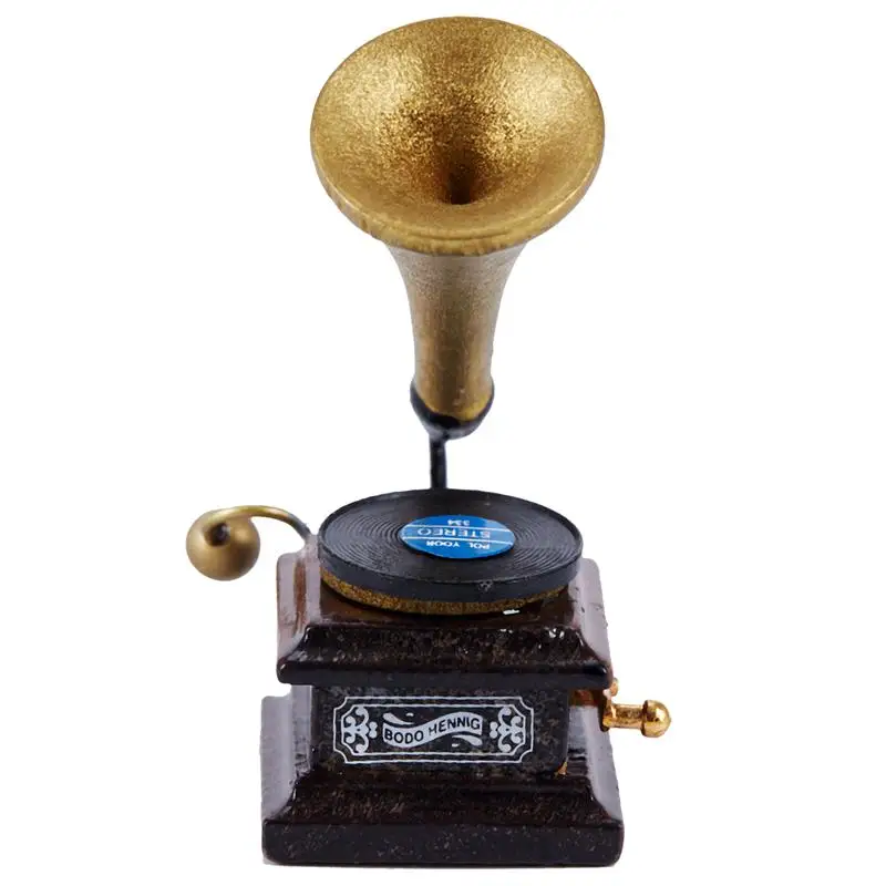 1/12 миниатюрный фонограф записывающий плеер ремесла модель Кукольный домик Декор