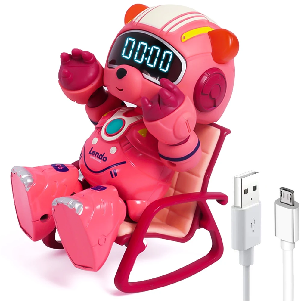 

Smart Robot Toy Bear Child Alarm Clock Colorful Night Light Smart Clock With Wake Up Table Clock Kids Gifts Sleep Trainer Lamp