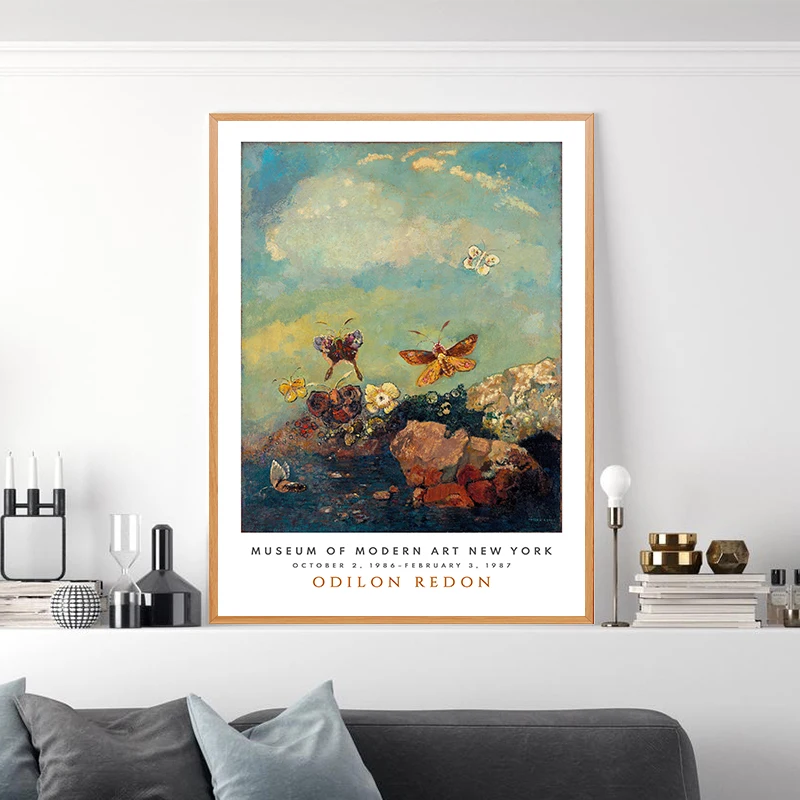 Музей изобразительных искусств MoMA принты Odilon Redon бабочки абстрактная масляная