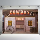 Деревенский Западный фон сарай для вечеринок Дикий Запад ковбойский фермерский таверна деревянное колесо здание дверной фон для фотосъемки