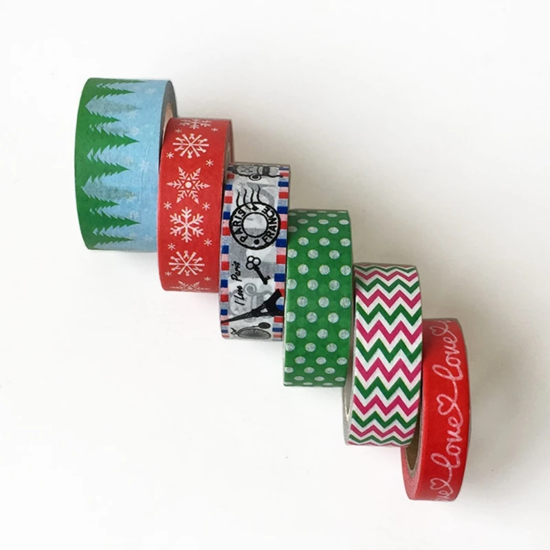 

10 Rolls Christmas Washi Tapes Snowflake Pattern for Adults Kids Masking Tape