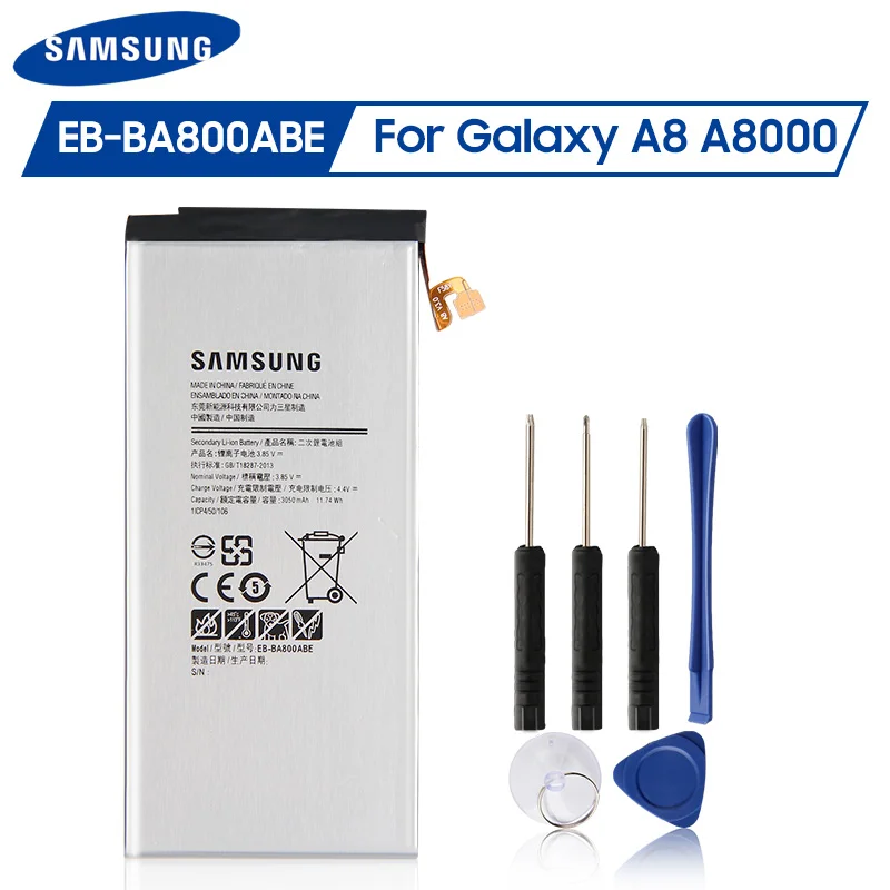 

Original Samsung Battery EB-BA800ABE For Samsung GALAXY A8 A8000 A800F A800S A800YZ Authentic Replacement Phone Battery 3050mAh