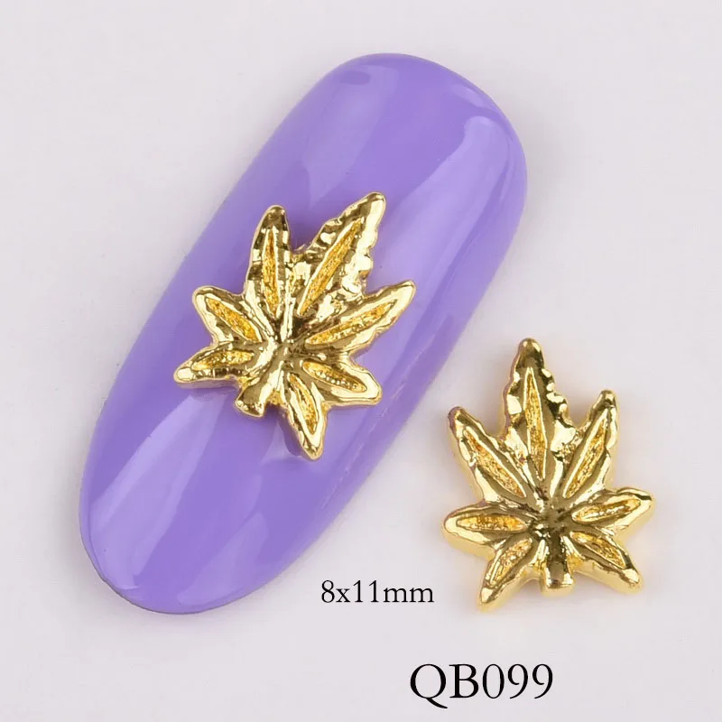 QB099 10 шт Новые украшения для ногтей в виде листьев, 3D золотые листья, блестящие ногти, стразы, жемчужные накладные ногти, сделай сам, украшения для ногтей, QB096-0100 - Цвет: QB099