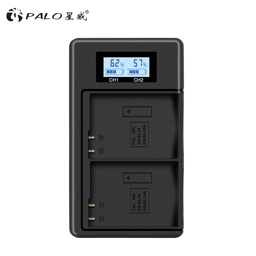 PALO ENEL14 EL14a EN-EL14 цифровой батарея USB ЖК-дисплей Смарт зярядным устройством для Nikon D3100 D3200 D3300 D5100 D5500 D5300 P7000 P7700 P7800