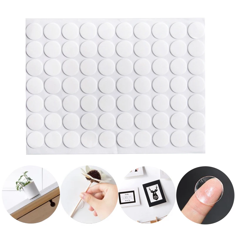 70pcs/sheet Double Sided Magic Adhesive Tape Round Clear Acrylic Sticker Household Waterproof Small Film | Дом и сад