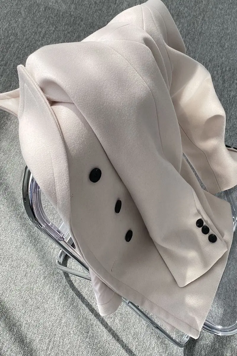 

IEFB Men's new autumn and winter British style loose double breasted woolen coat 2020 Korean fashion mid length clothes 9Y4648