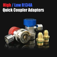 r134a high low quick coupler connector adjustable adapters type ac manifold gauge for ac manifold gauge adapter car accessories