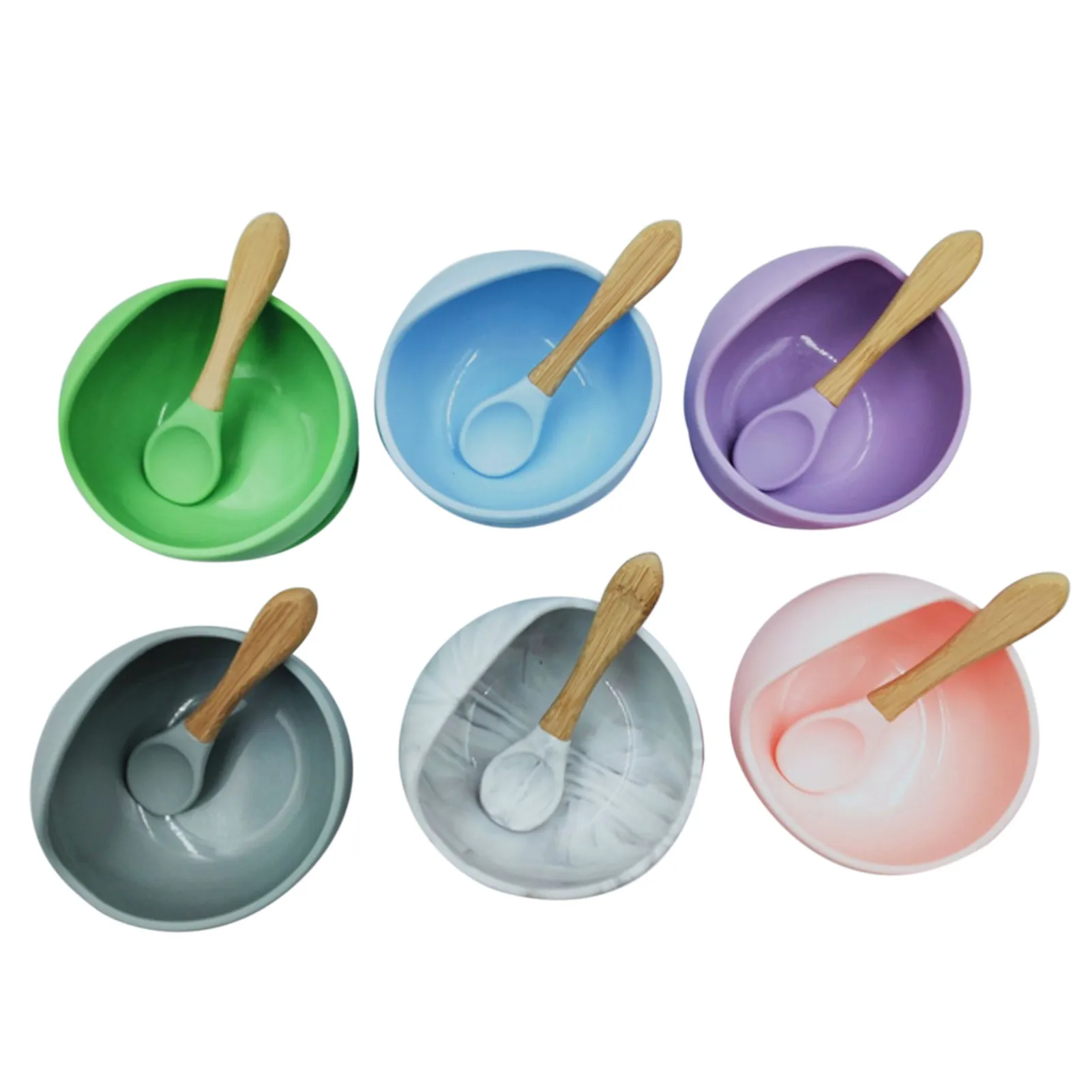 

100% Food Grade Children Bowl Set Fall Resistant Colorful Kids Silicone Bowl For Baby Tableware