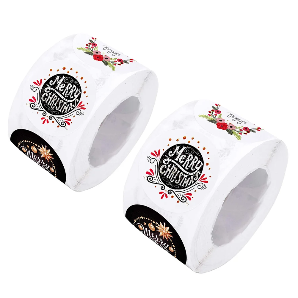 

2 Rolls Christmas Gift Tags Self-adhesive Stickers Letters Labels Decals