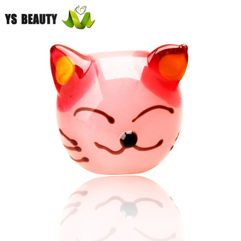 Стеклянные бусины в виде розового кота японские Мультяшные стеклянные для