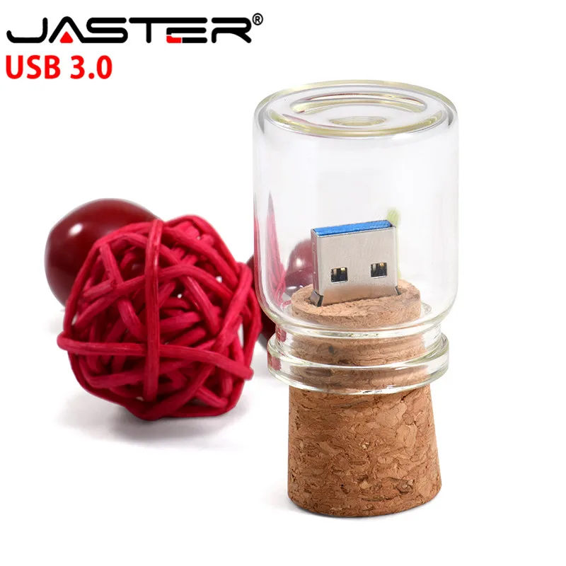 JASTER USB 3 0 логотип клиент стеклянная бутылка для дрифта пробковая + деревянная