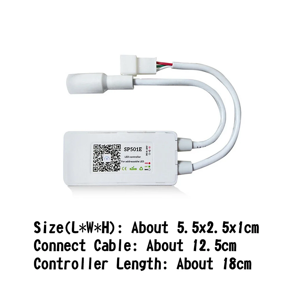 

SP501E Phone Voice LED Strip RGB Controller APP Control DC5-24V WIFI Adjustable Smart Addressable WS2812B 900 Pixles SPI