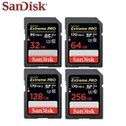 Карта памяти Sandisk Extreme Pro, 100% ГБ, 256 ГБ, 64 ГБ, 128, 170, SDXC, класс 10, U3, V30, SD-карта, 32 ГБ, SDHC 95, МБс., для камеры