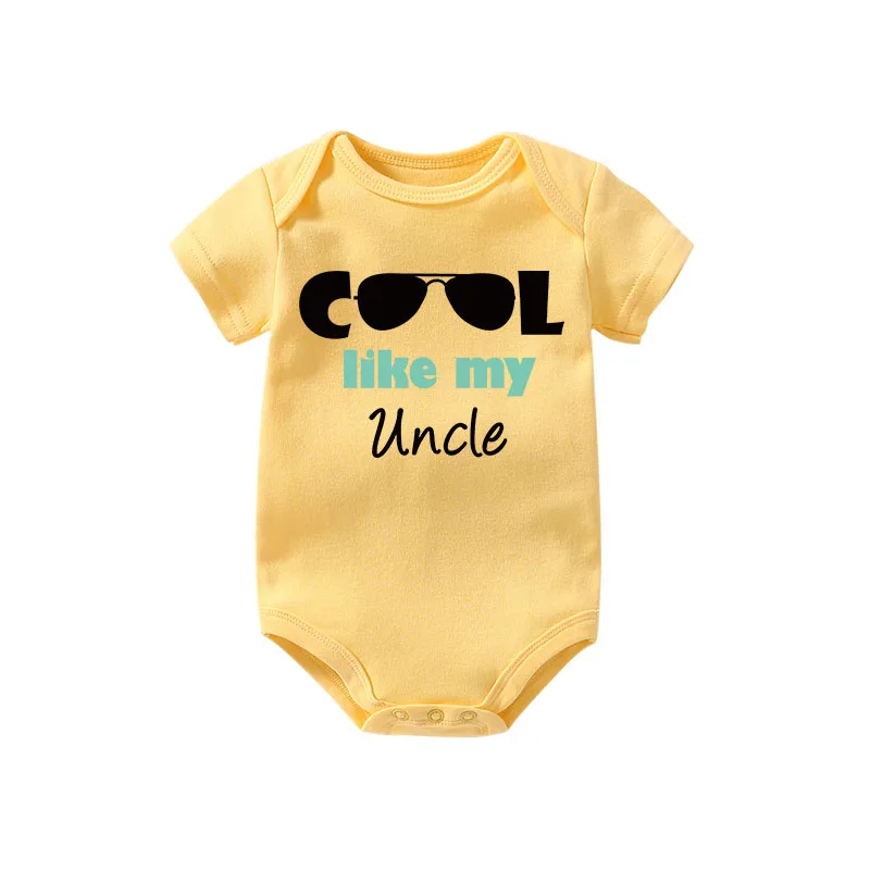 yellowcool like aunt Culbutomind новорожденная девочка, одежда для детей с рисунком тети, Милый хлопковый короткий наряд с комбинезоном, Подарок Для Тети - Цвет: yellowcool like aunt