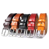 80 hot sale stylish women solid color faux leather hollow moon pin buckle waist belt strap