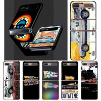 back to the future case for samsung galaxy z flip 5g hard pc phone coque z flip 3 split folding black plastic casing cover shell