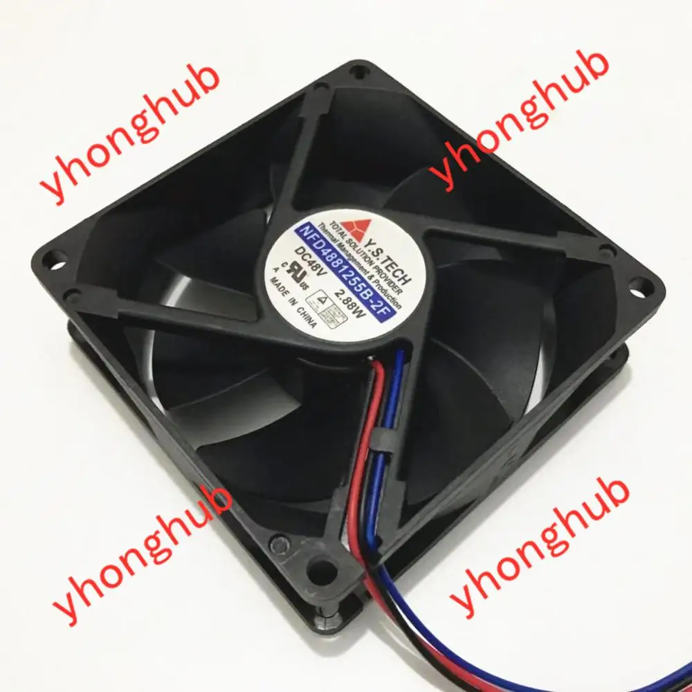 Вентилятор охлаждения сервера Y.S TECH NFD4881255B 2F DC 48 В 2 88 Вт 3 провода 80x80x25 мм|square fan|server