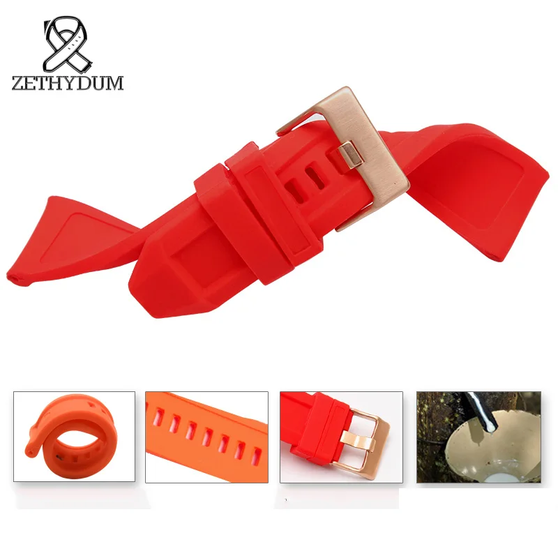 

watch strap rubber for DZ4427 DZ4345 rubber band strap Bracelet Belt black orange Long Short VersionBand Straight End 24mm 26mm